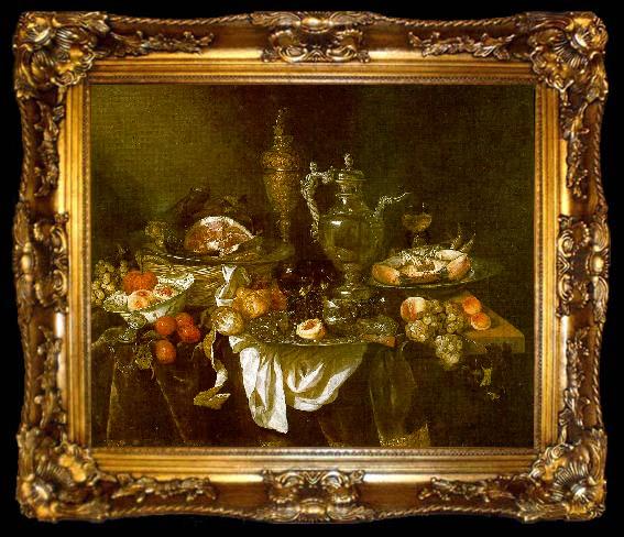 framed  Abraham Hendrickz van Beyeren Banquet Still Life, ta009-2